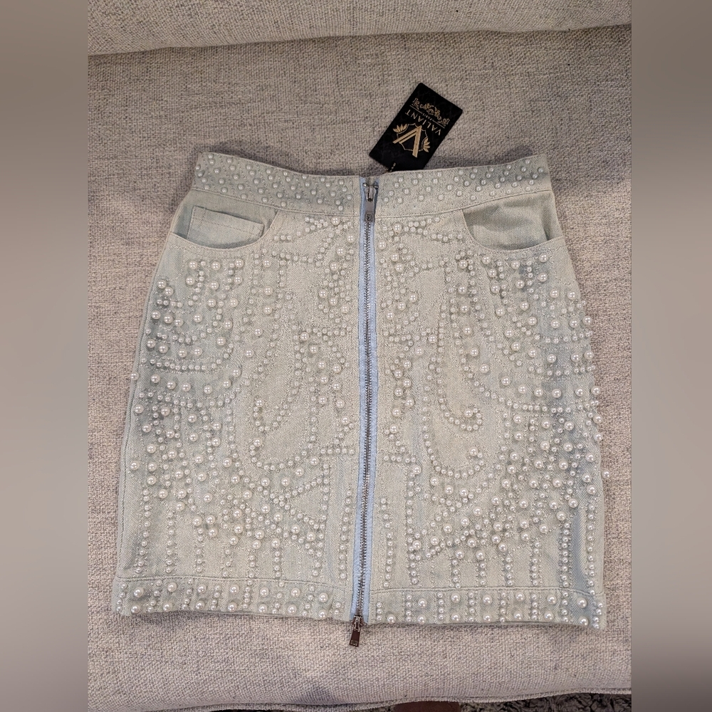 Valiant Elegant Pearl Embellished Skirt NWT